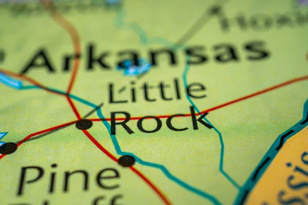 Little Rock Mapa Estados Unidos — Foto de Stock