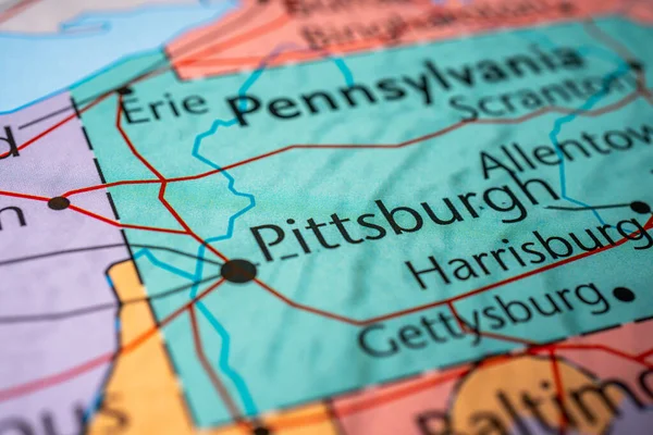 Pittsburgh Mapě Usa — Stock fotografie