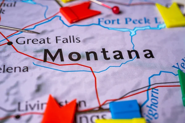 Montana Usa Térképen — Stock Fotó