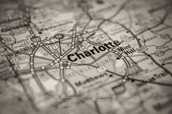 Charlotte Usa Map Background — Stock Photo, Image