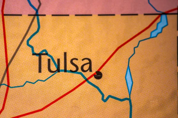 Tulsa Mapě Usa — Stock fotografie