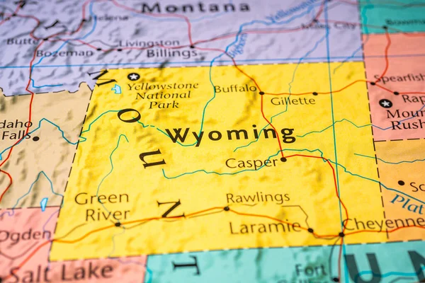 Abd Haritasında Wyoming — Stok fotoğraf