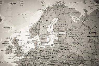 Avrupa 'nın yüksek detaylı siyasi haritası