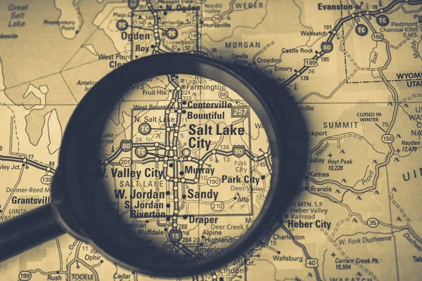 Salt Lake City Falls Usa Carte Voyage Arrière Plan — Photo