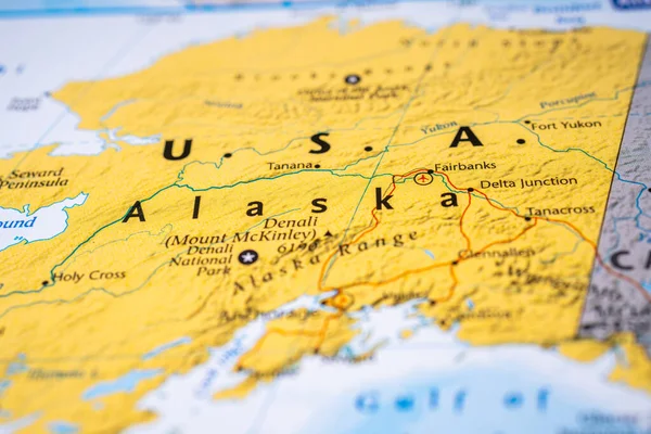 Alaska Kaart Van Verenigde Staten — Stockfoto