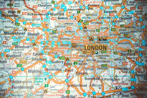 London Auf Der Europakarte — Stockfoto