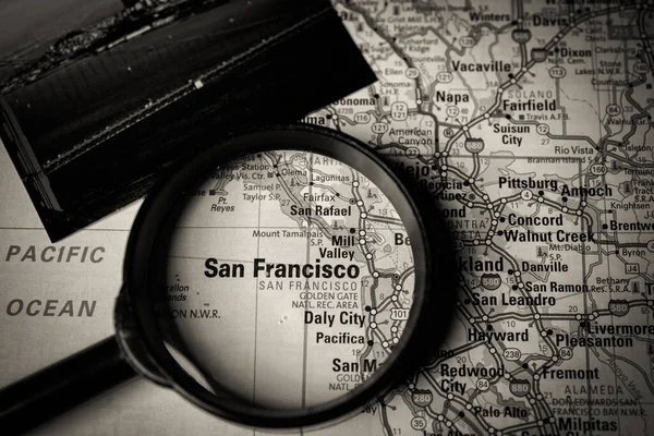 San Francisco Eua Mapa Viagem Fundo — Fotografia de Stock