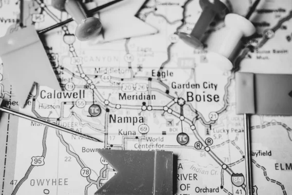 Boise Mapa Dos Eua — Fotografia de Stock