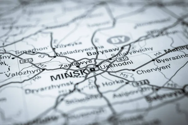 Minsk Mapa Europa — Foto de Stock