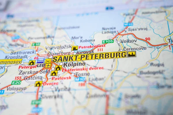 San Petersburgo Mapa Europa — Foto de Stock