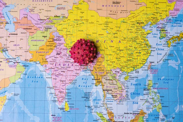 India Koronavírus Térkép Háttér — Stock Fotó