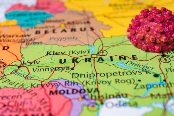 Ukraine Coronavirus Map Background — Stock Photo, Image