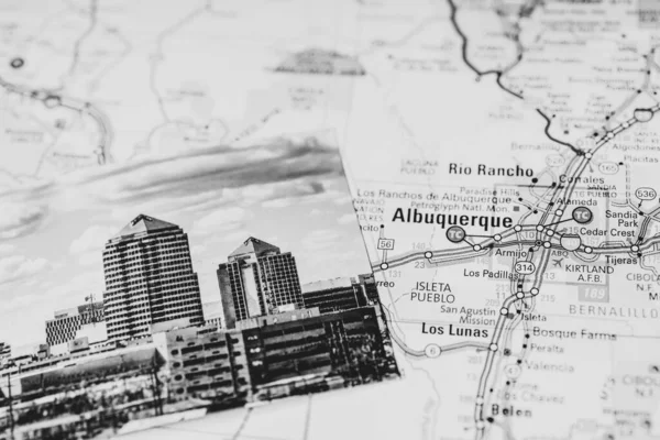 Albuquerque Usa Mapa Viaje Fondo —  Fotos de Stock
