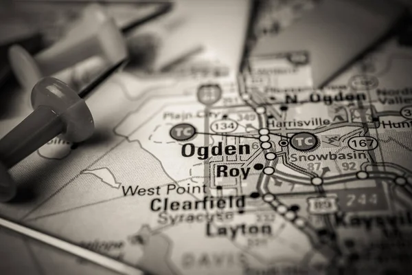Ogden Στο Χάρτη Των Ηπα — Φωτογραφία Αρχείου