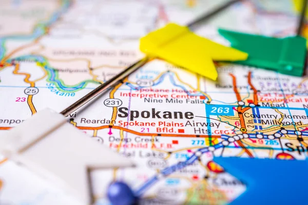 Spokane Mapa Estados Unidos — Foto de Stock
