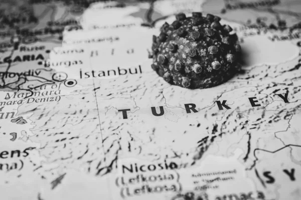 Turquía Fondo Del Mapa Coronavirus — Foto de Stock