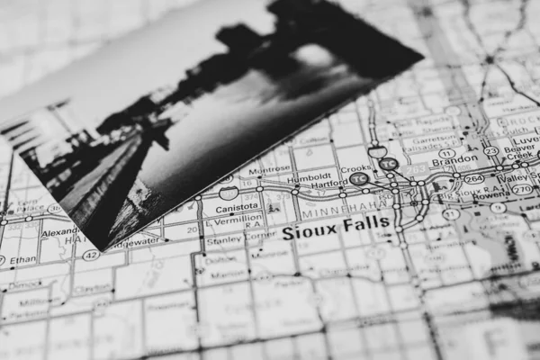 スーフォールズアメリカ旅行地図背景 — ストック写真