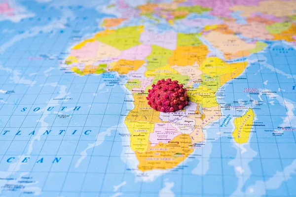 África Sobre Coronavírus Mapa Fundo — Fotografia de Stock