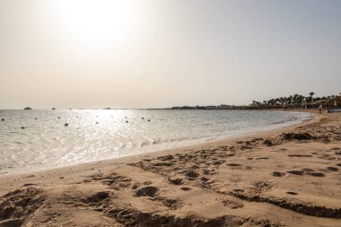 Sabah arkaplanda güzel bir deniz manzarası