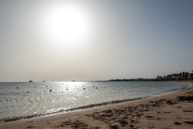 Sabah arkaplanda güzel bir deniz manzarası