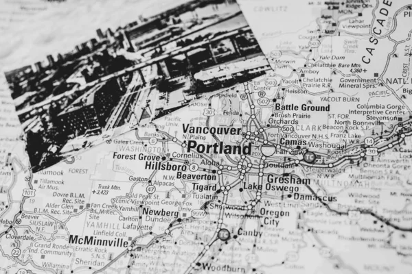 Portland Verenigde Staten Reis Kaart Achtergrond — Stockfoto