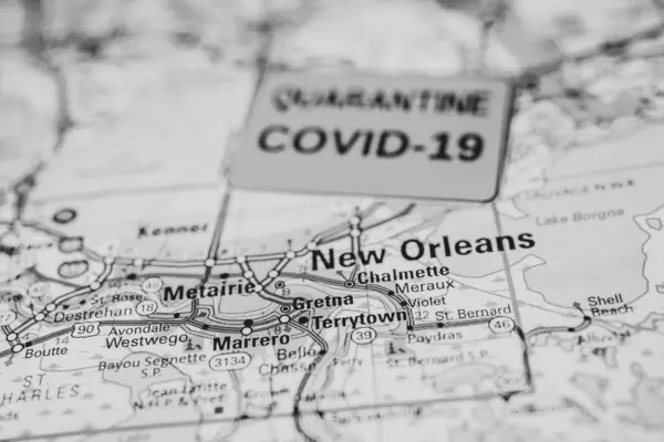 New Orleans Coronavirus Covid Quarantaine Achtergrond — Stockfoto