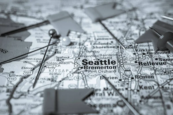 Abd Haritasında Seattle — Stok fotoğraf