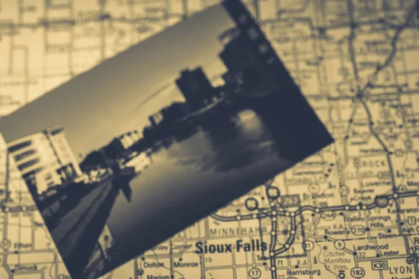 Sioux Falls Stati Uniti America Mappa Sfondo — Foto Stock