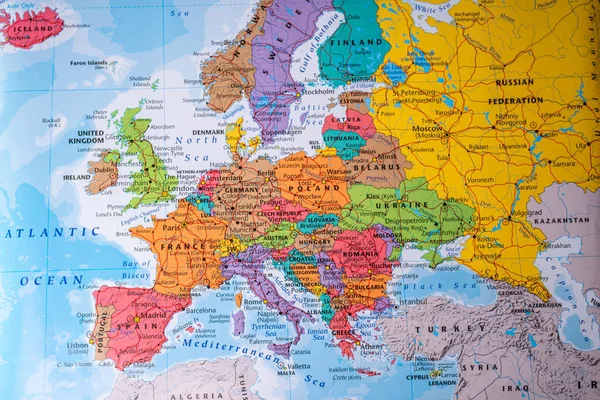 Carte Politique Détaillée Europe — Photo