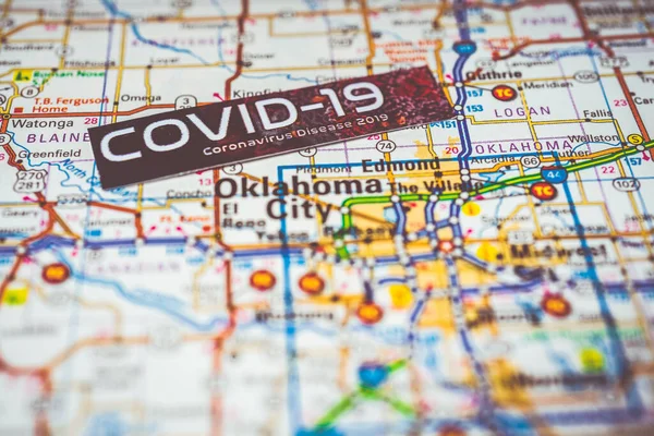 Oklahoma City Coronavirus Covid Quarantine Background — Stock Photo, Image