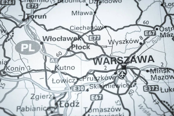 Varsovia Mapa Europa — Foto de Stock