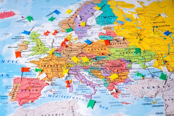 Alta Mappa Politica Dettagliata Dell Europa — Foto Stock