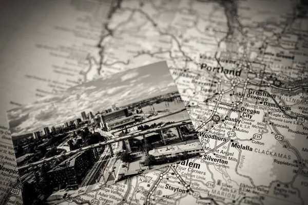 Portland Ηπα Ταξιδιωτικός Χάρτης Φόντο — Φωτογραφία Αρχείου