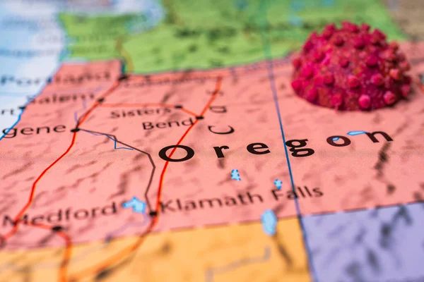 Oregon Pozadí Koronavirové Mapy — Stock fotografie