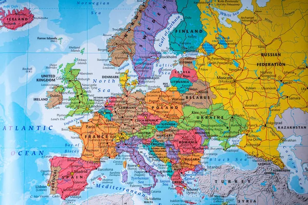 Alta Mappa Politica Dettagliata Dell Europa — Foto Stock