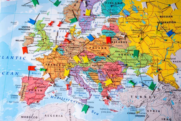 Alta Mappa Politica Dettagliata Dell Europa — Foto Stock