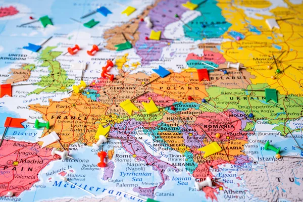 Hög Detaljerad Politisk Karta Över Europa — Stockfoto