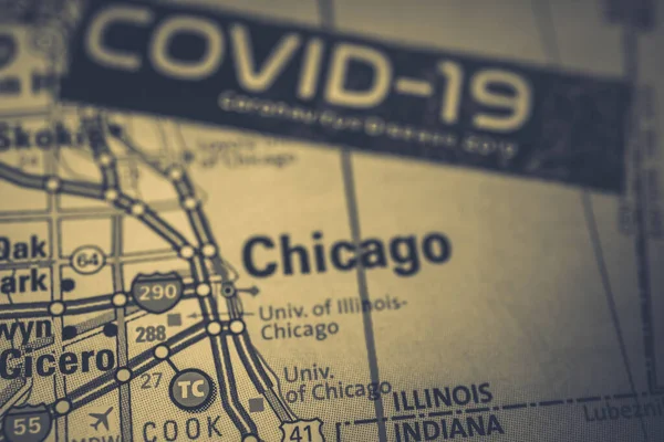 Chicago Coronavirus Covid Karantina Geçmişi — Stok fotoğraf