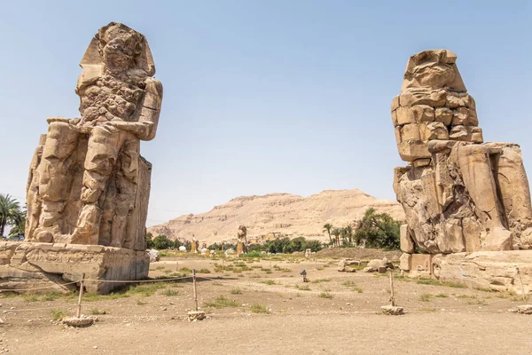 Zwei Antike Statuen Ägypten — Stockfoto