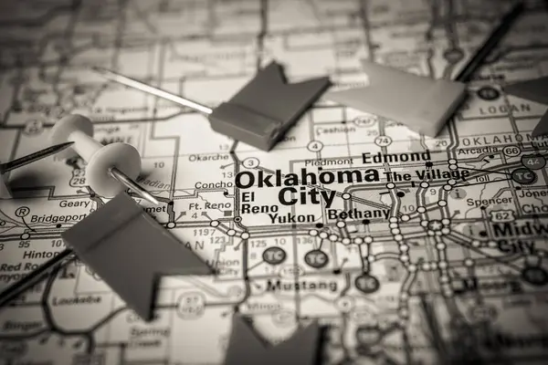 Oklahoma City Mapa Dos Eua — Fotografia de Stock