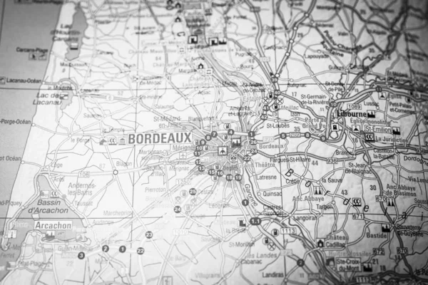 Bordeaux Europakartan — Stockfoto