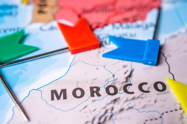 欧洲地图上的摩洛哥人 — 图库照片