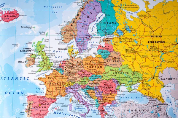 Alta Mappa Politica Dettagliata Dell Europa — Foto Stock