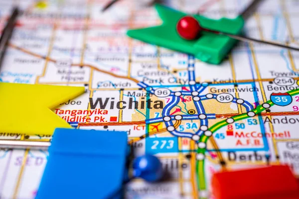 Wichita Mapa Estados Unidos — Foto de Stock
