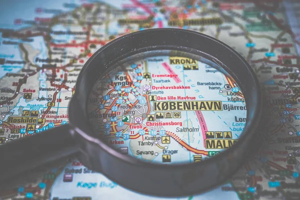 Kobenhavn Sobre Mapa Europa — Fotografia de Stock