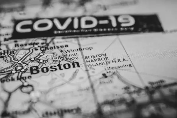 Boston Coronavirus Covid Contexte Quarantaine — Photo