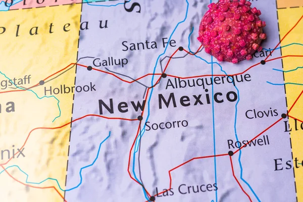 Nuevo México Fondo Del Mapa Coronavirus — Foto de Stock
