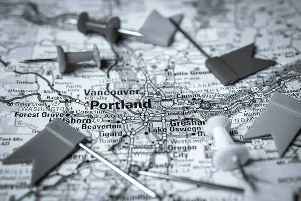 Portland Mapě Usa — Stock fotografie