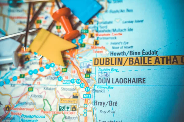 Dublin Auf Der Europakarte — Stockfoto