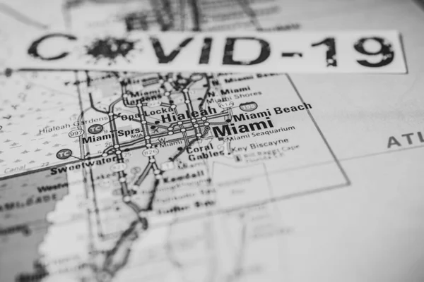 Miami Coronavirus Covid Quarantine Background — 스톡 사진